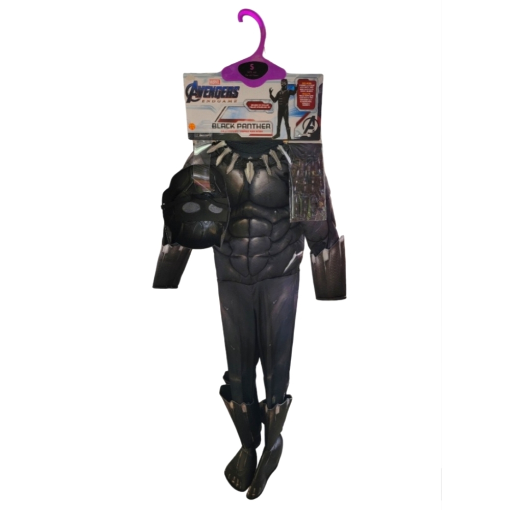 Marvel Avengers Black Panther Jumpsuit & Accessories Halloween Costume Size S